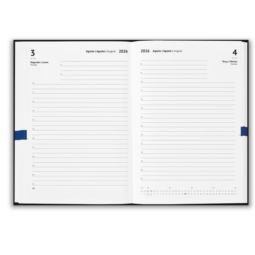 Agenda Sostenible 2026 con Portada rPET para Personalizar Larsson A5 | Página Día