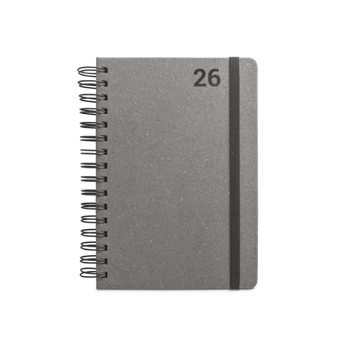 Agenda A5 para merchandising ecológico, combinación de diseño profesional y compromiso sostenible.