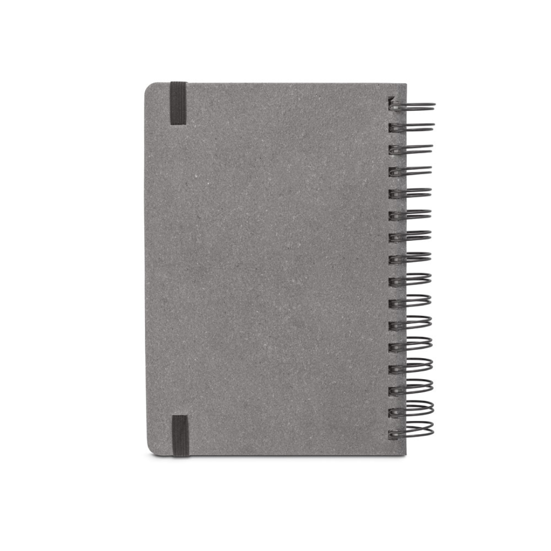Regalo corporativo sostenible: agenda A5 con materiales reciclados y baja huella de carbono.