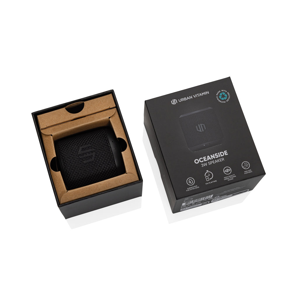 Altavoz Inalámbrico EcoFriendly de ABS Reciclado con Certificado RCS y PET Reciclado con Huella de CO2 para Personalizar con Subwoofer Integrado Oceanside 3W