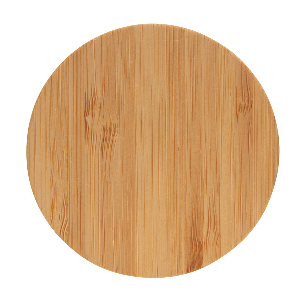 Bidón Térmico Sostenible Impact de Vidrio de Borosilicato de Doble Pared con Tapa de Bambú con Funda Personalizable 360 ml