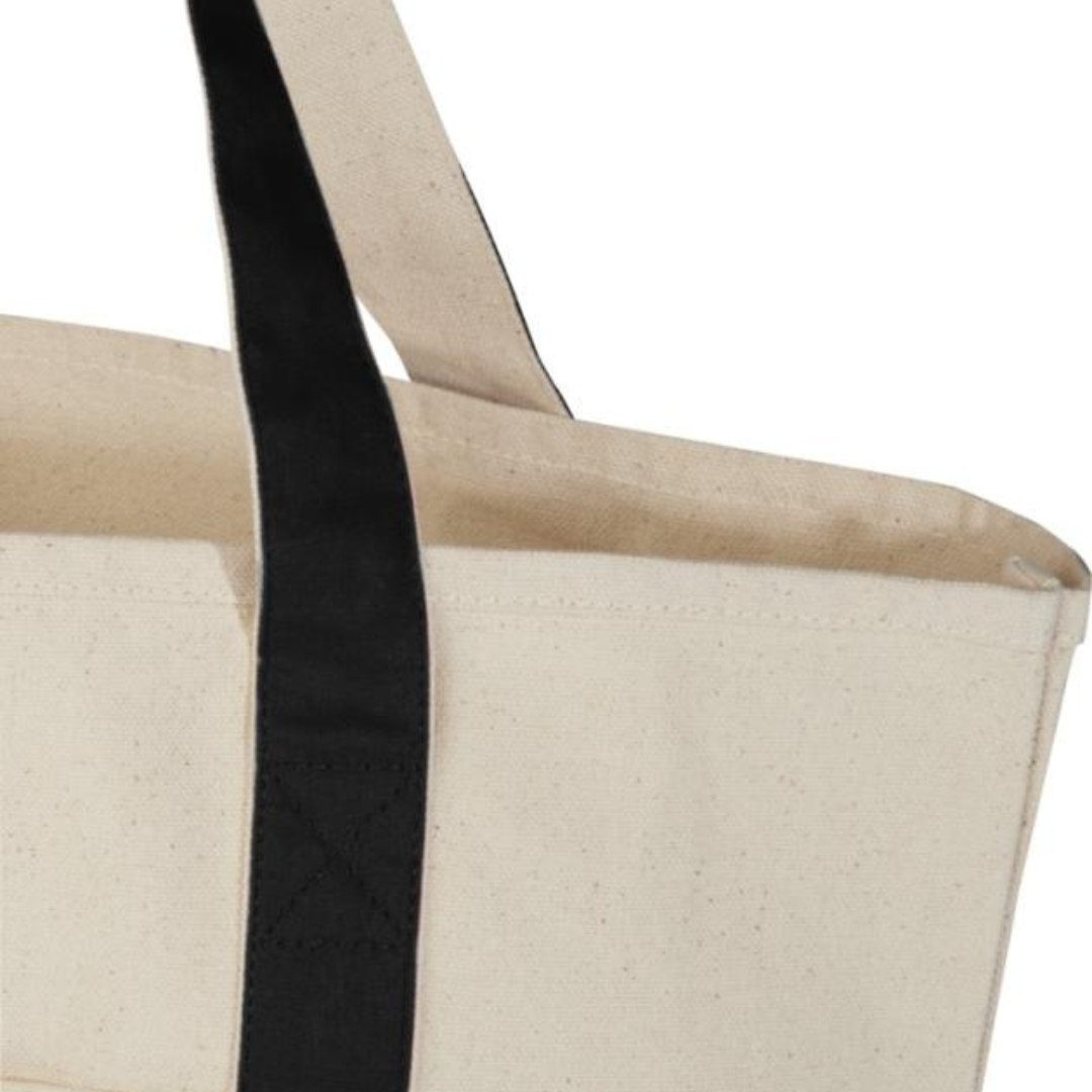 Bolsa Tote Sostenible de Algodón Reciclado con Certificado GRS de 320 g/m² Bicolor para Personalizar Especial Playa Sam