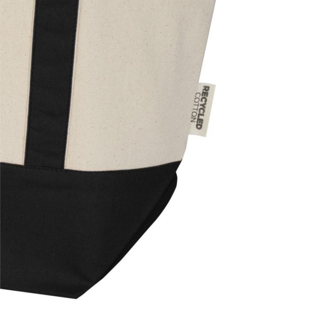 Bolsa Tote Sostenible de Algodón Reciclado con Certificado GRS de 320 g/m² Bicolor para Personalizar Especial Playa Sam