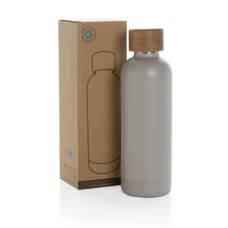 Botella Térmica Ecológica de Acero Inoxidable Reciclado de Doble Pared con Certificado RCS en Amplia Gama de Colores para Personalizar Wood - 500 ml