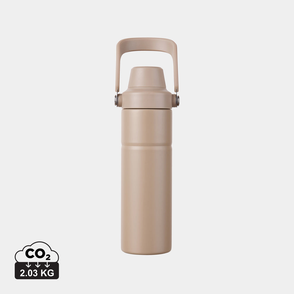 Botella Térmica Sostenible de Doble Pared de Acero Inox. Reciclado para Personalizar con Tapa de Doble Abertura Certificada RCS y Huella de CO2 Vinga Baltimore - 600ml