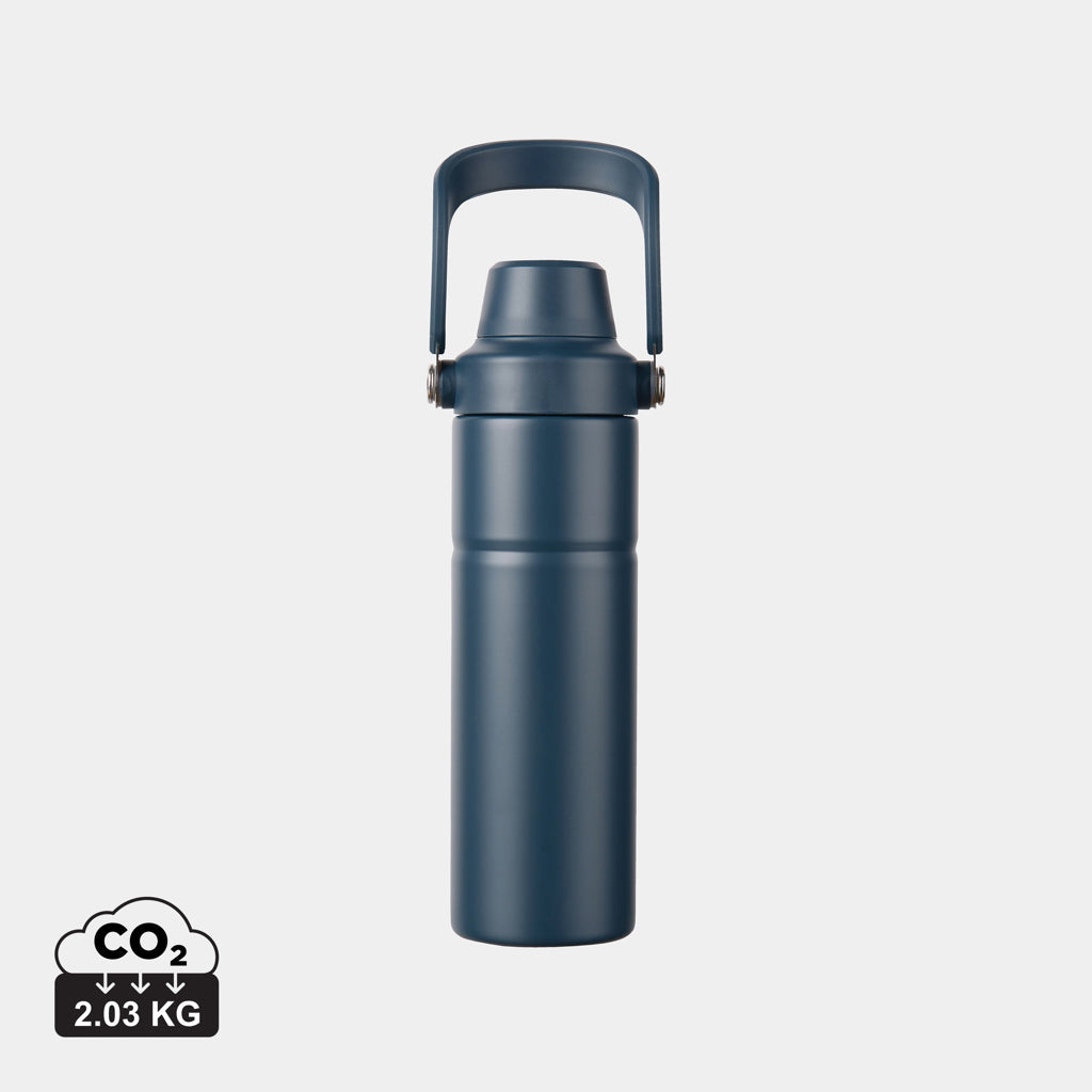 Botella Térmica Sostenible de Doble Pared de Acero Inox. Reciclado para Personalizar con Tapa de Doble Abertura Certificada RCS y Huella de CO2 Vinga Baltimore - 600ml