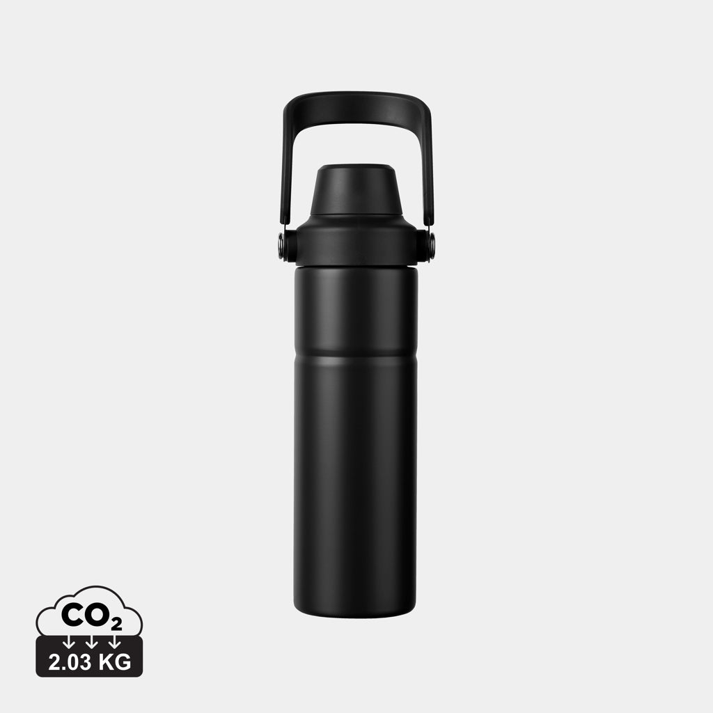 Botella Térmica Sostenible de Doble Pared de Acero Inox. Reciclado para Personalizar con Tapa de Doble Abertura Certificada RCS y Huella de CO2 Vinga Baltimore - 600ml