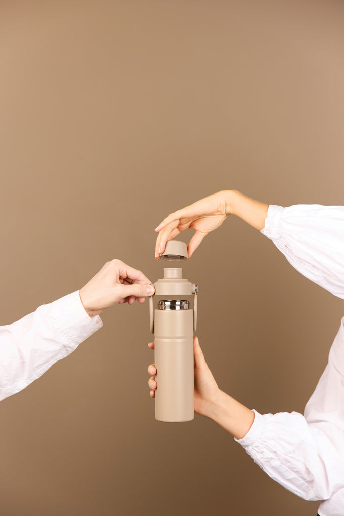 Botella Térmica Sostenible de Doble Pared de Acero Inox. Reciclado para Personalizar con Tapa de Doble Abertura Certificada RCS y Huella de CO2 Vinga Baltimore - 600ml