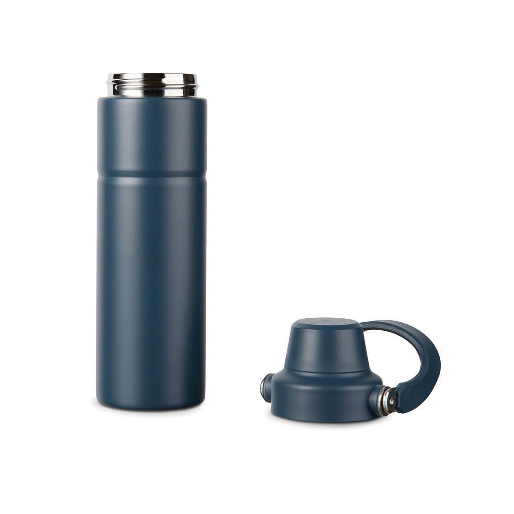 Botella Térmica Sostenible de Doble Pared de Acero Inox. Reciclado para Personalizar con Tapa de Doble Abertura Certificada RCS y Huella de CO2 Vinga Baltimore - 600ml