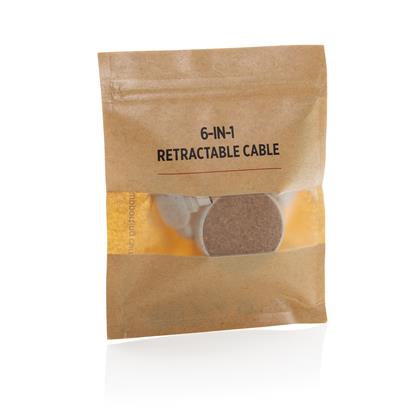 Cable Cargador Universal 6 en 1 Ecológico de Corcho y Paja de Trigo para Personalizar Especial Oficinas