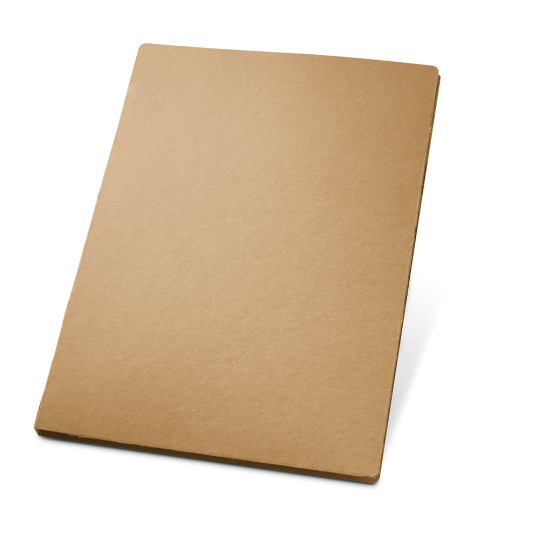 Carpeta Ecológica Kraft con Bloc de Notas y Bolígrafo Tinta Azul Incluido para Personalizar Poe