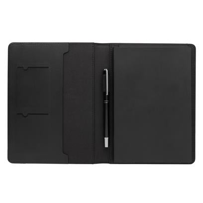Carpeta Ecológica de RPET y PU Reciclado con Certificación RCS y Trazador AWARE ™ para Personalizar con Bloc de Notas Swiss Peak Script - A5