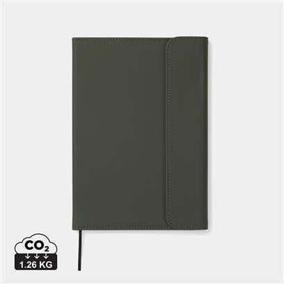 Cuaderno Ecológico de PU Reciclado y Papel Reciclado con Certificado GRS para Personalizar Con Cierre Magnético y Portalápices Baltimore -A5