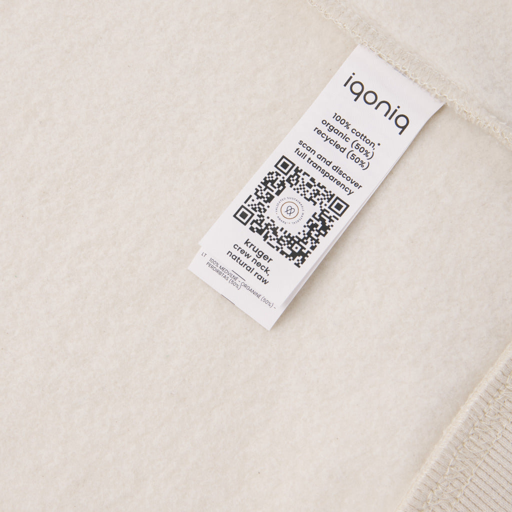 Sudadera Ecológica Unisex Relaxed Fit 50% Algodón Reciclado 50% Algodón Orgánico con Trazador AWARE™ para Personalizar- Iqoniq Kruger 340 G/M²