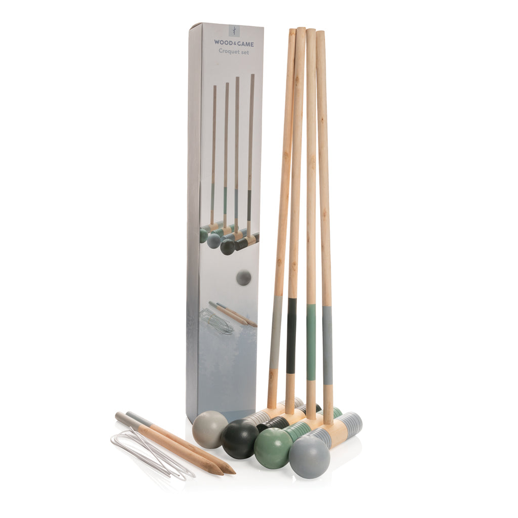Juego de Croquet Sostenible de Madera 4 Jugadores para Personalizar Especial Tiempo Libre