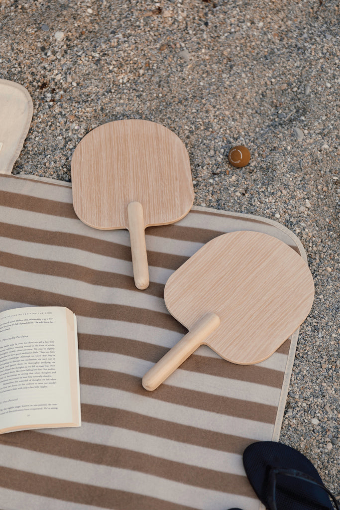 Juego de Tenis de Playa Sostenible de Madera en Bolsa de Algodón con Huella de CO2 para Personalizar Especial Playa Vinga Miro