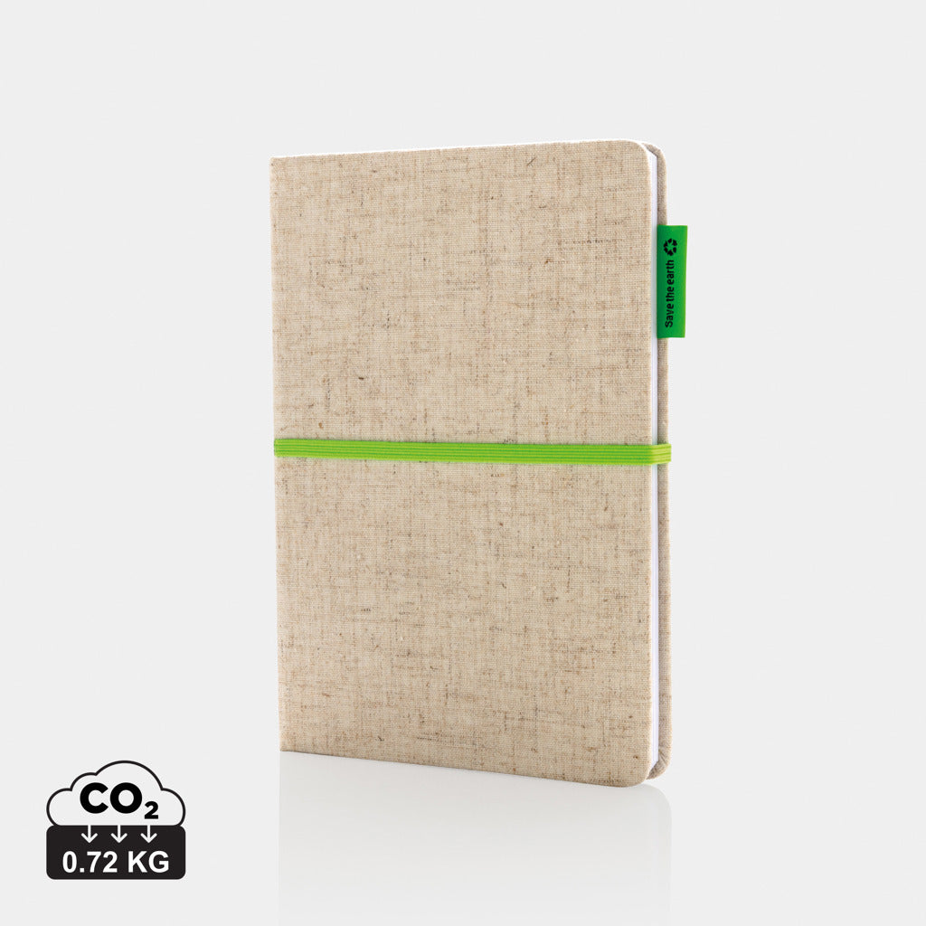 Libreta con Tapas de Algodón Yute Ecológico para Personalizar y Hojas de Bambú con Distintivo ECO A5