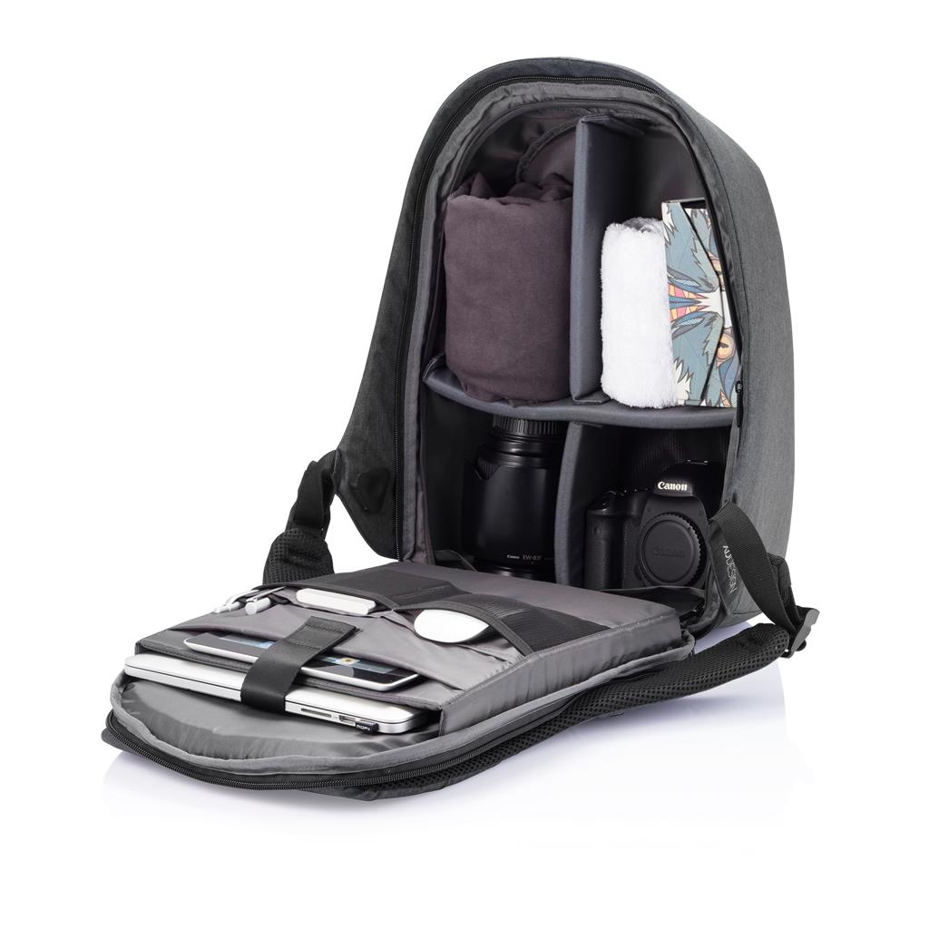 Mochila Antirrobo con Panel Solar para Personalizar con Bolsillos Protección RFID y Trazador AWARE ™ Bobby Tech