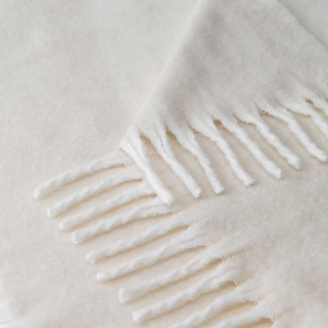 Manta sostenible rPET con tacto mohair