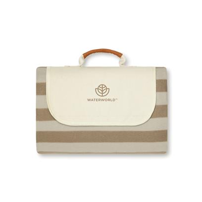 Manta de Picnic Ecológica de rPET Reciclado para Personalizar con Asa Transporte y Certificación GRS Vinga Alba- 130 x 170 cm