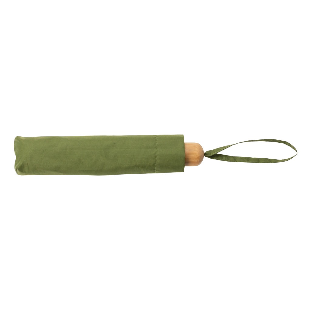 Mini Paraguas Plegable Ecológico rPET Reciclado 190T para Personalizar y Mango de Bambú 20.5" Impact con Trazador AWARE ™