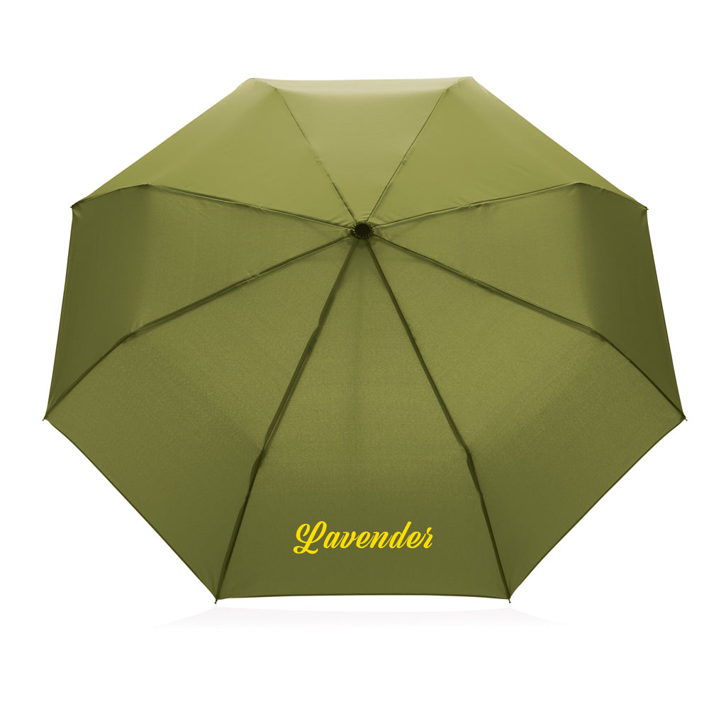 Mini Paraguas Plegable Ecológico rPET Reciclado 190T para Personalizar y Mango de Bambú 20.5" Impact con Trazador AWARE ™