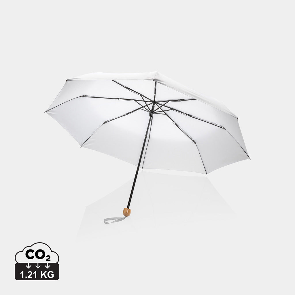 Mini Paraguas Plegable Ecológico rPET Reciclado 190T para Personalizar y Mango de Bambú 20.5" Impact con Trazador AWARE ™