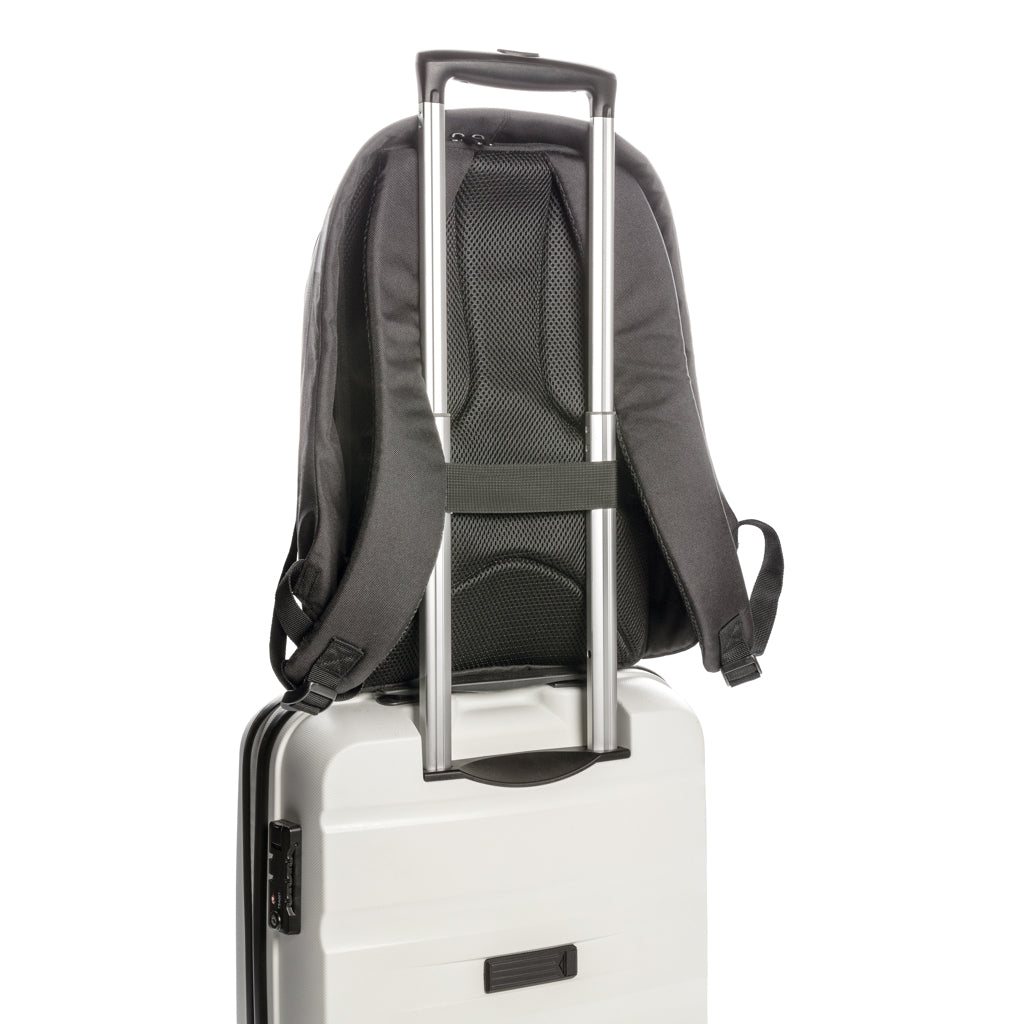 Mochila Antirrobo Ecológica de RPET para Portátil de 15,6" con Puerto de Carga USB y Trazador AWARE™ Swiss Peak