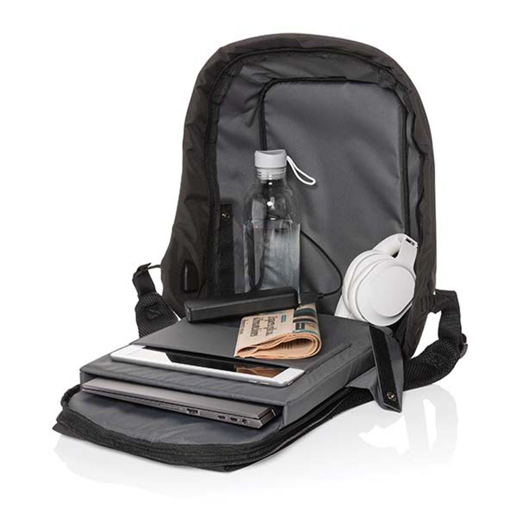 Mochila Antirrobo Ecológica de RPET para Portátil de 15,6" con Puerto de Carga USB y Trazador AWARE™ Swiss Peak