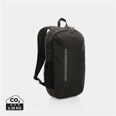 Mochila Casual Ecológica de rPET 300D Reciclado para Personalizar con Dos Compartimentos Impact AWARE ™ y Contribución a ONG Waterorg en Vivos Colores