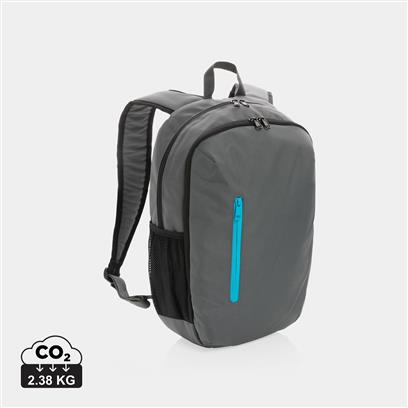 Mochila Casual Ecológica de rPET 300D Reciclado para Personalizar con Dos Compartimentos Impact AWARE ™ y Contribución a ONG Waterorg en Vivos Colores