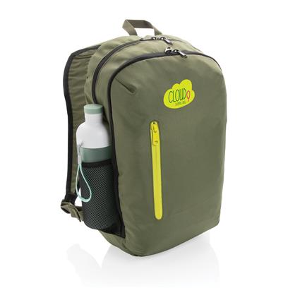 Mochila Casual Ecológica de rPET 300D Reciclado para Personalizar con Dos Compartimentos Impact AWARE ™ y Contribución a ONG Waterorg en Vivos Colores
