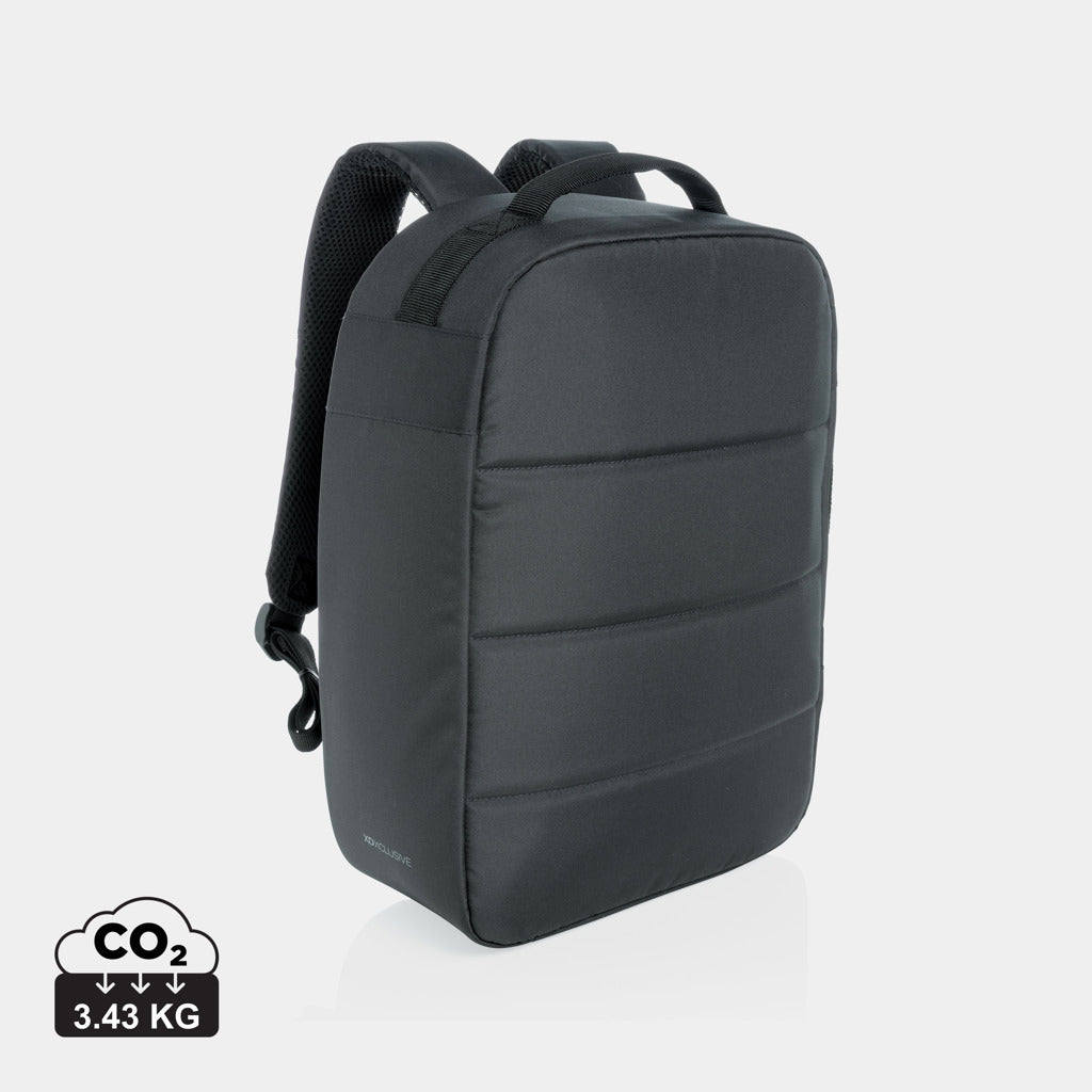 Mochila Ecológica Antirrobo de rPET Reciclado para Personalizar con Funda para Portátil 15,6" con Cintas Trolley Impact AWARE ™ sin PVC