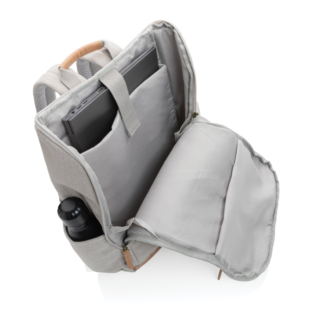 Mochila Ecológica de Algodón Reciclado y Poliester rPET para Personalizar con Compartimento para Portátil de 15" Impact AWARE ™ con Contribución a ONG Waterorg en Varios Colores