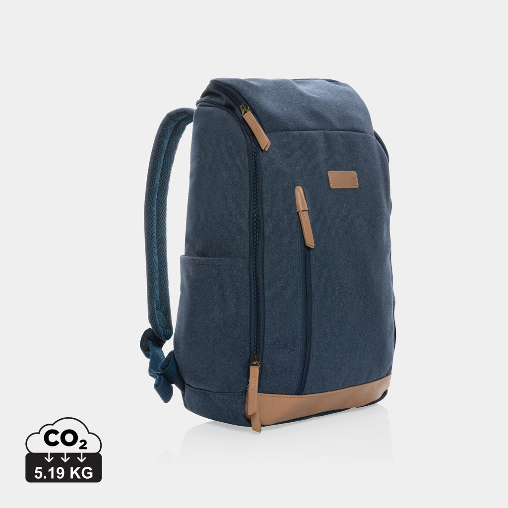 Mochila Ecológica de Algodón Reciclado y Poliester rPET para Personalizar con Compartimento para Portátil de 15" Impact AWARE ™ con Contribución a ONG Waterorg en Varios Colores