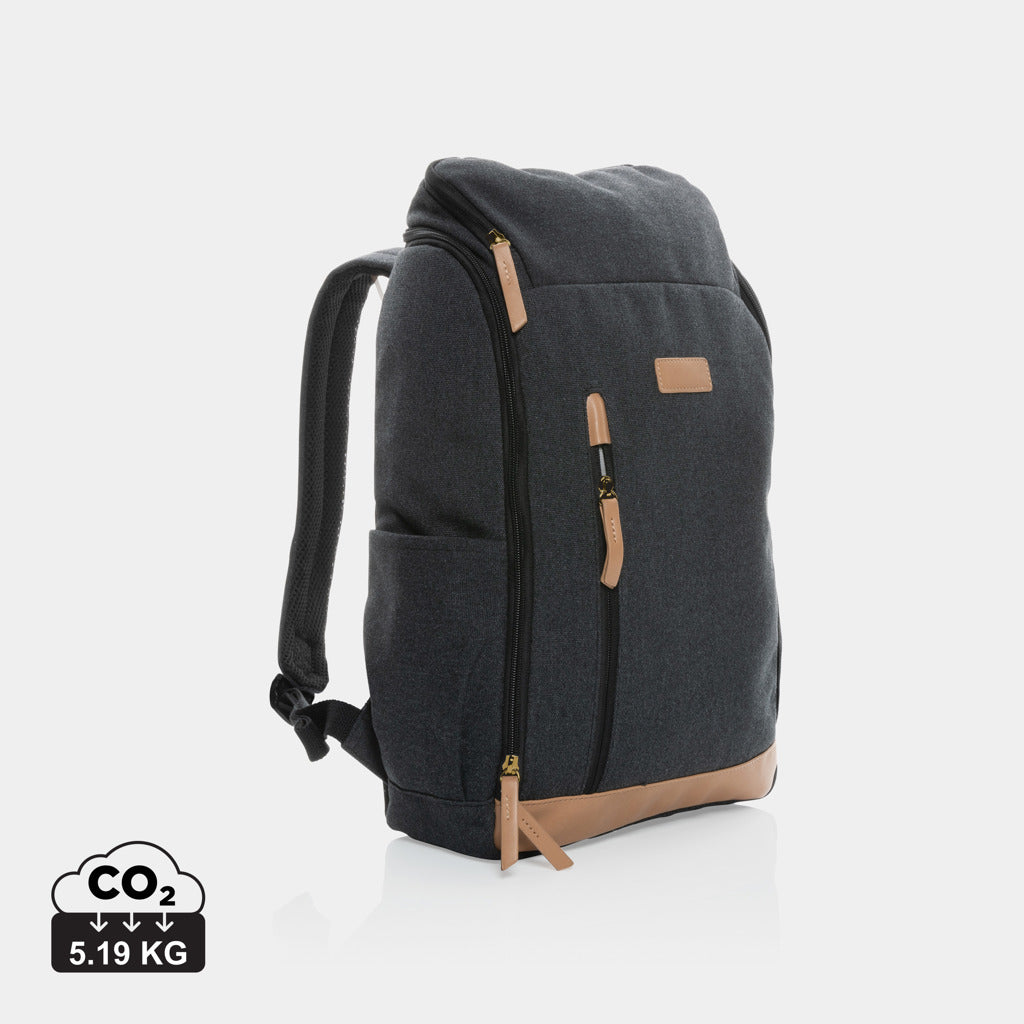 Mochila Ecológica de Algodón Reciclado y Poliester rPET para Personalizar con Compartimento para Portátil de 15" Impact AWARE ™ con Contribución a ONG Waterorg en Varios Colores