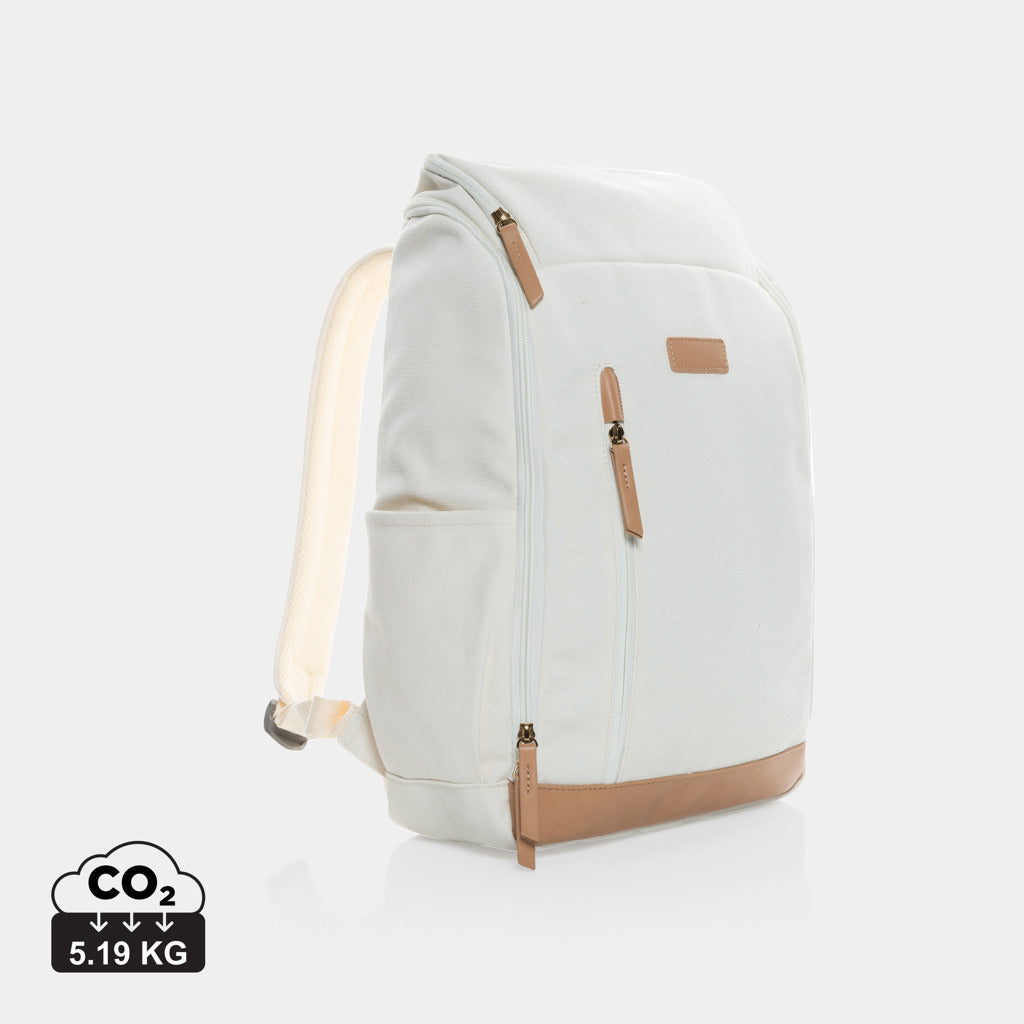 Mochila Ecológica de Algodón Reciclado y Poliester rPET para Personalizar con Compartimento para Portátil de 15" Impact AWARE ™ con Contribución a ONG Waterorg en Varios Colores