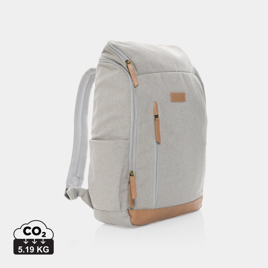 Mochila Ecológica de Algodón Reciclado y Poliester rPET para Personalizar con Compartimento para Portátil de 15" Impact AWARE ™ con Contribución a ONG Waterorg en Varios Colores