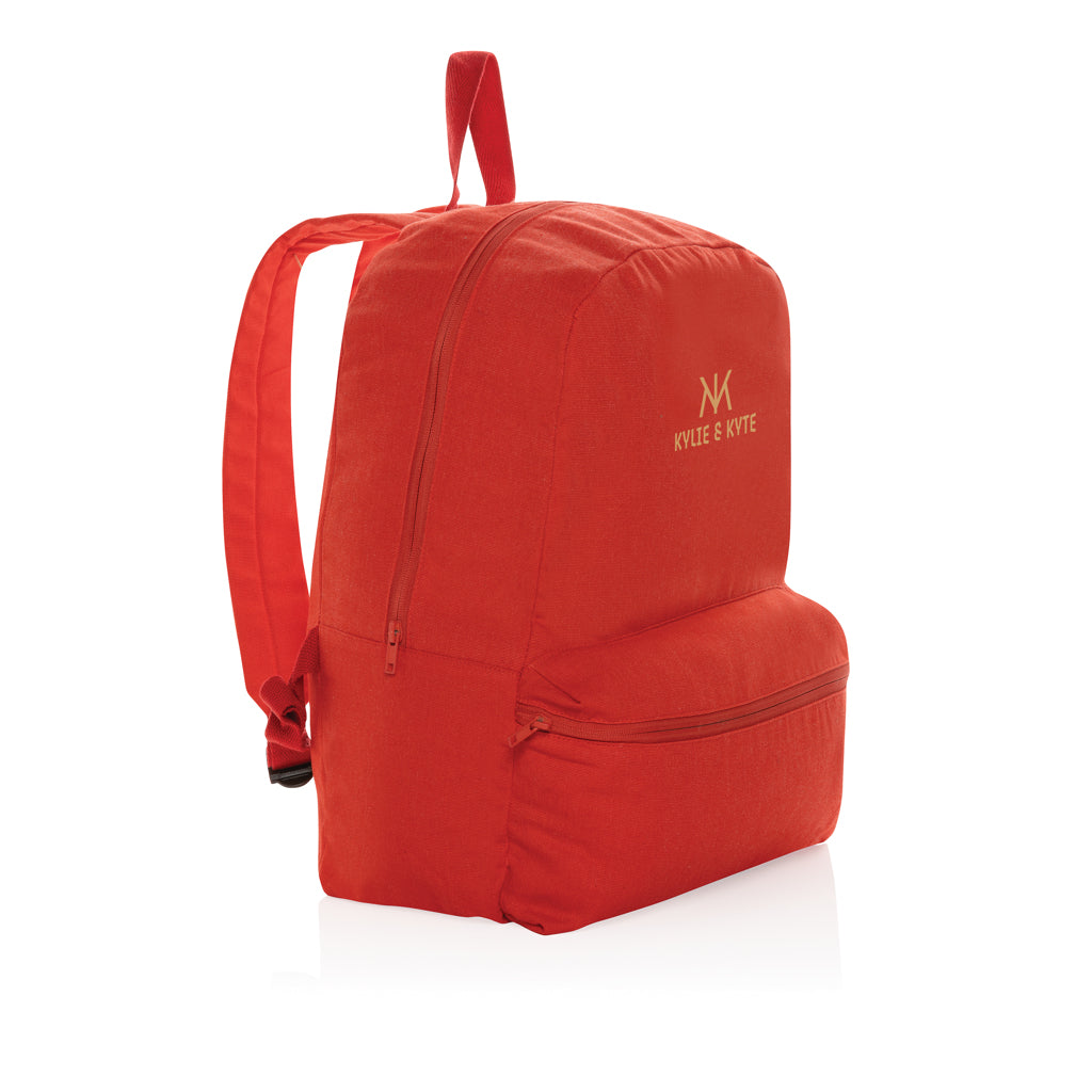 Mochila Escolar Ecológica de Lona Reciclada para Personalizar con Doble Bolsillo de Cremallera y Trazador AWARE™ Especial Formación