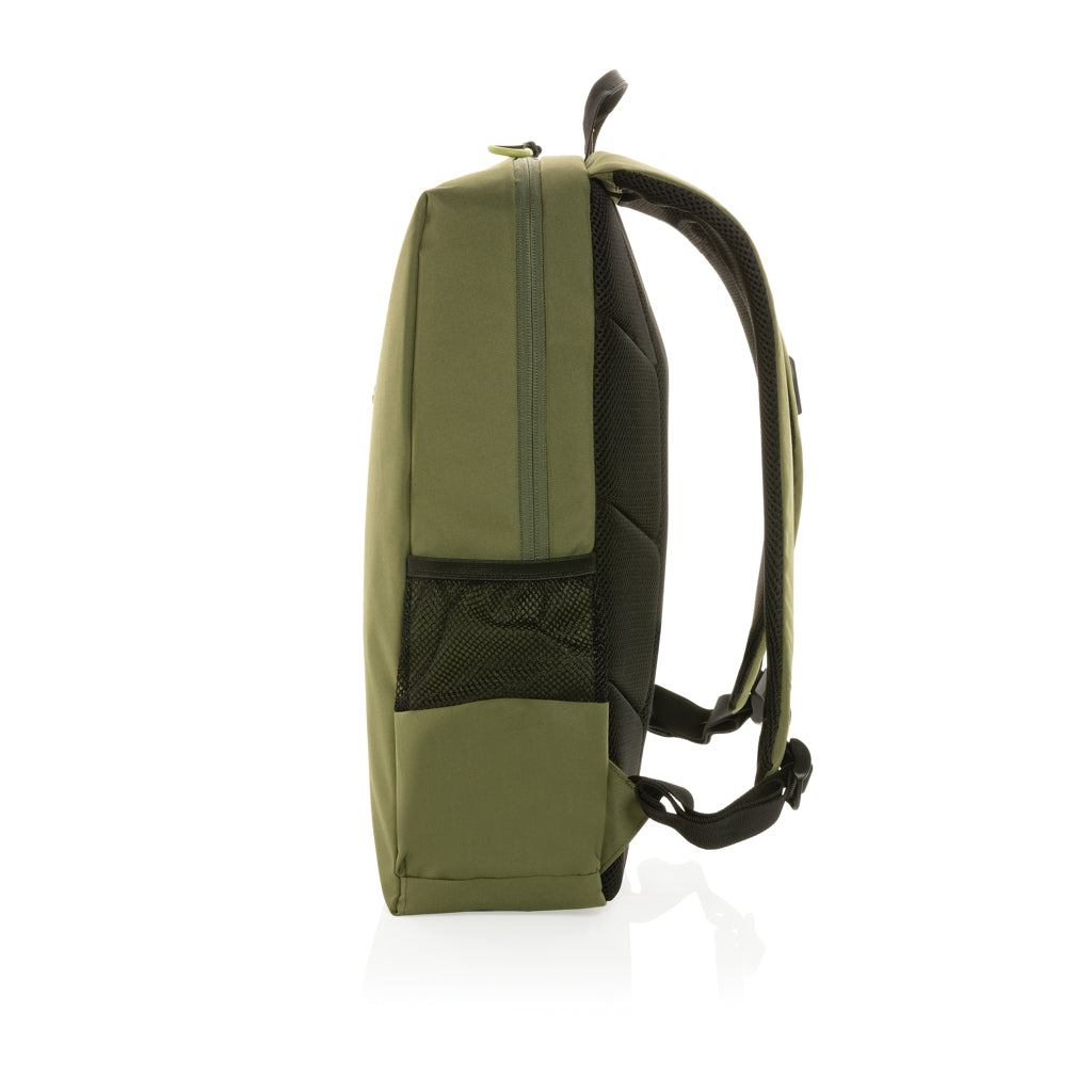 Mochila Moderna para Portátil Sostenible de rPET Reciclado para Personalizar con Funda para Portátil 15,6" Impact AWARE ™ y Seguridad RFID Lima