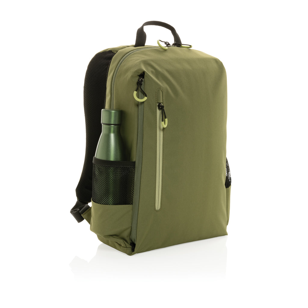 Mochila Moderna para Portátil Sostenible de rPET Reciclado para Personalizar con Funda para Portátil 15,6" Impact AWARE ™ y Seguridad RFID Lima