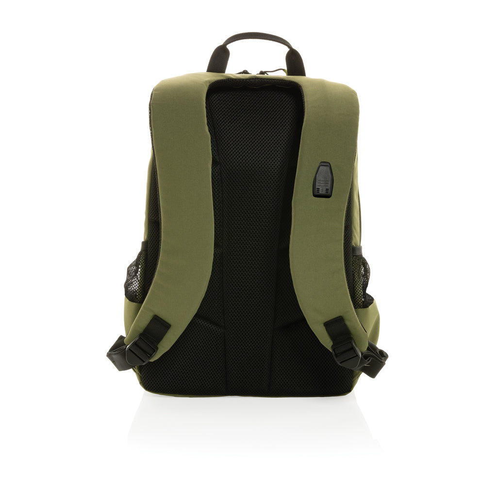 Mochila Moderna para Portátil Sostenible de rPET Reciclado para Personalizar con Funda para Portátil 15,6" Impact AWARE ™ y Seguridad RFID Lima