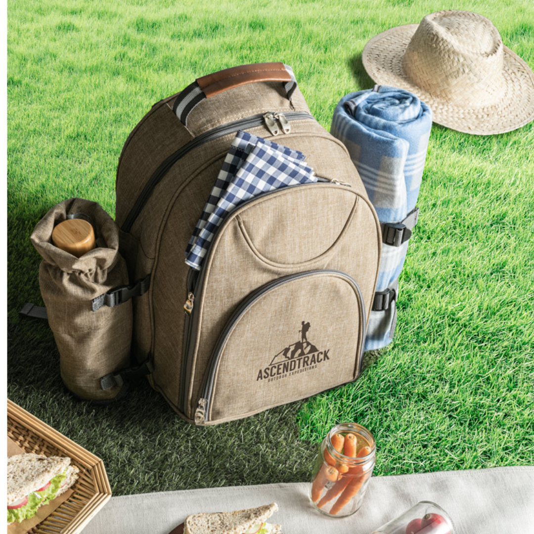 Mochila de picnic ecológica en rPET como regalo corporativo sostenible y merchandising ecológico