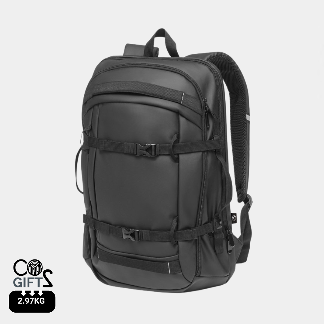 Mochila de Fin de Semana Sostenible en Poliéster Reciclado 900D con Compartimento para Portátil 17,3" para Personalizar Especial Viajes Kampala
