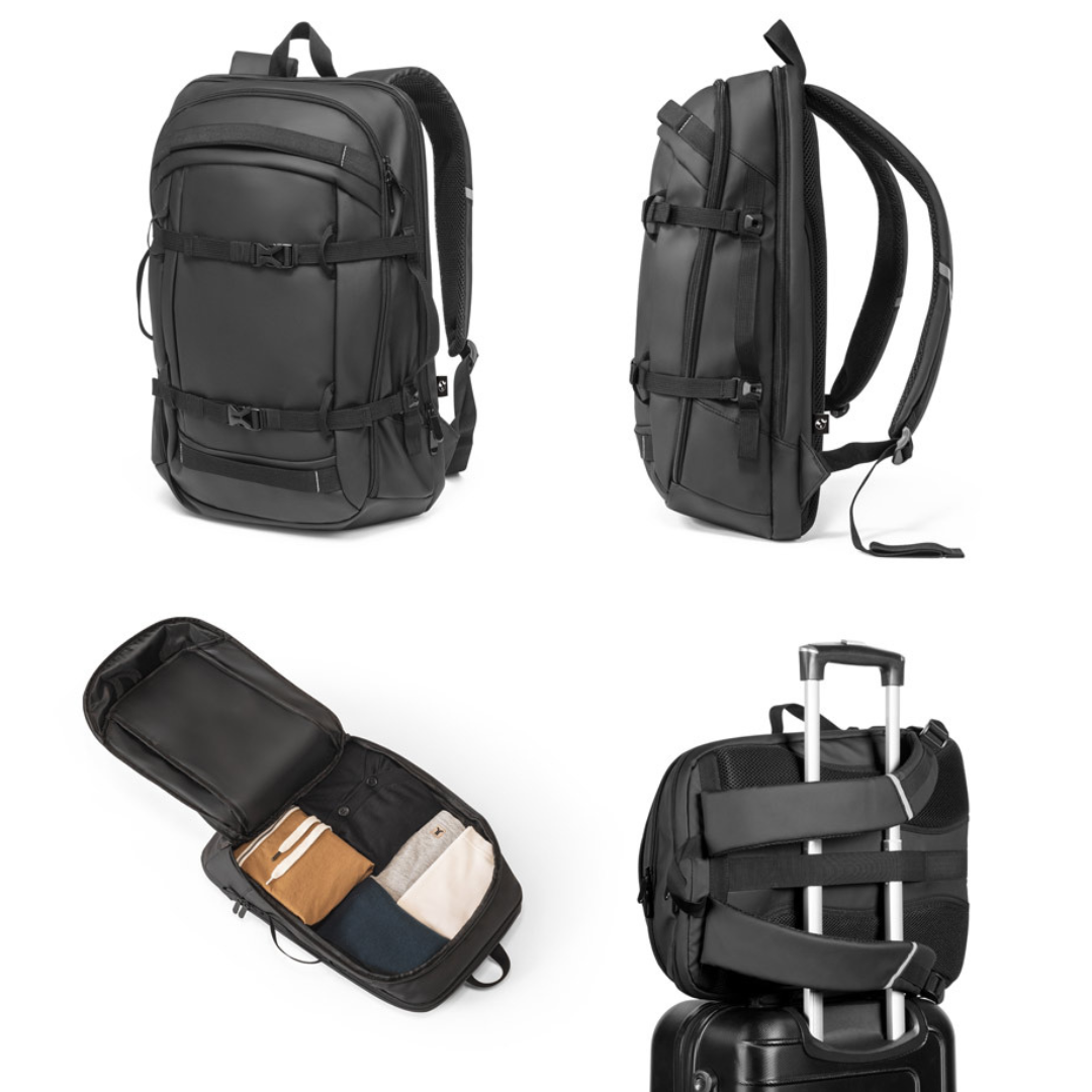 Mochila de Fin de Semana Sostenible en Poliéster Reciclado 900D con Compartimento para Portátil 17,3" para Personalizar Especial Viajes Kampala
