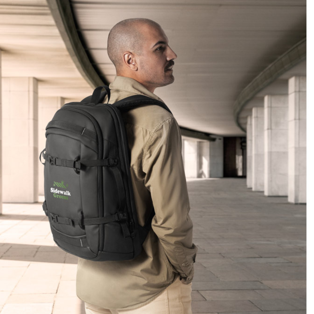 Mochila de Fin de Semana Sostenible en Poliéster Reciclado 900D con Compartimento para Portátil 17,3" para Personalizar Especial Viajes Kampala
