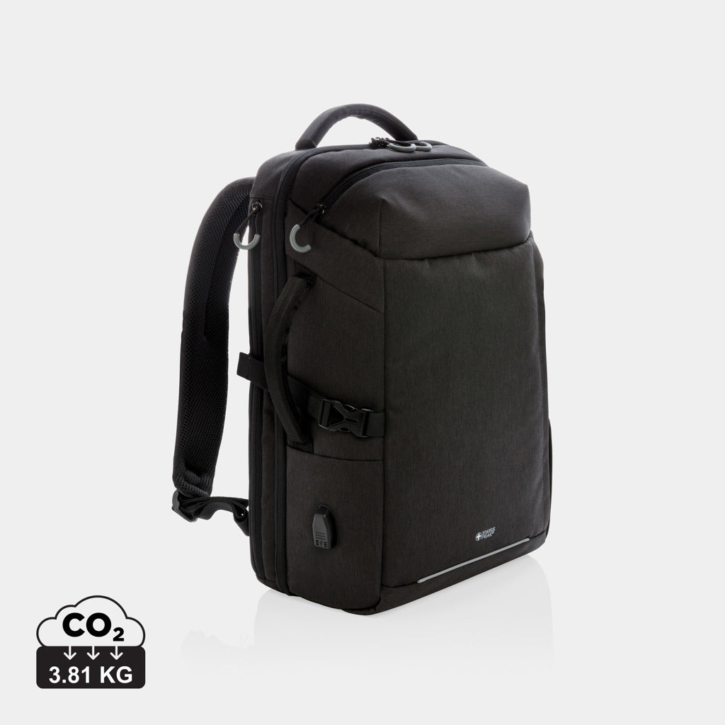 Mochila de Viaje de Fin de Semana Ecológica de rPET Reciclado con Trazador AWARE ™ para Personalizar Especial Negocios y Regalo de Empresa Swiss Peak
