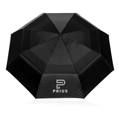 Paraguas Ecológico De Bolsillo Automático Antitormenta de RPET para Personalizar con Trazador AWARE™ y Contribución a ONG - Swiss Peak Tornado 27"