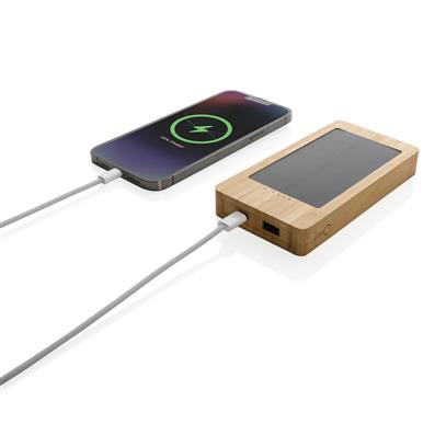 Powerbank Solar Ecológico de Bambú con Certificado FSC® para Personalizar 10.000 mAh Sunwick
