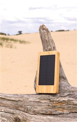 Powerbank Solar Ecológico de Bambú con Certificado FSC® para Personalizar 10.000 mAh Sunwick